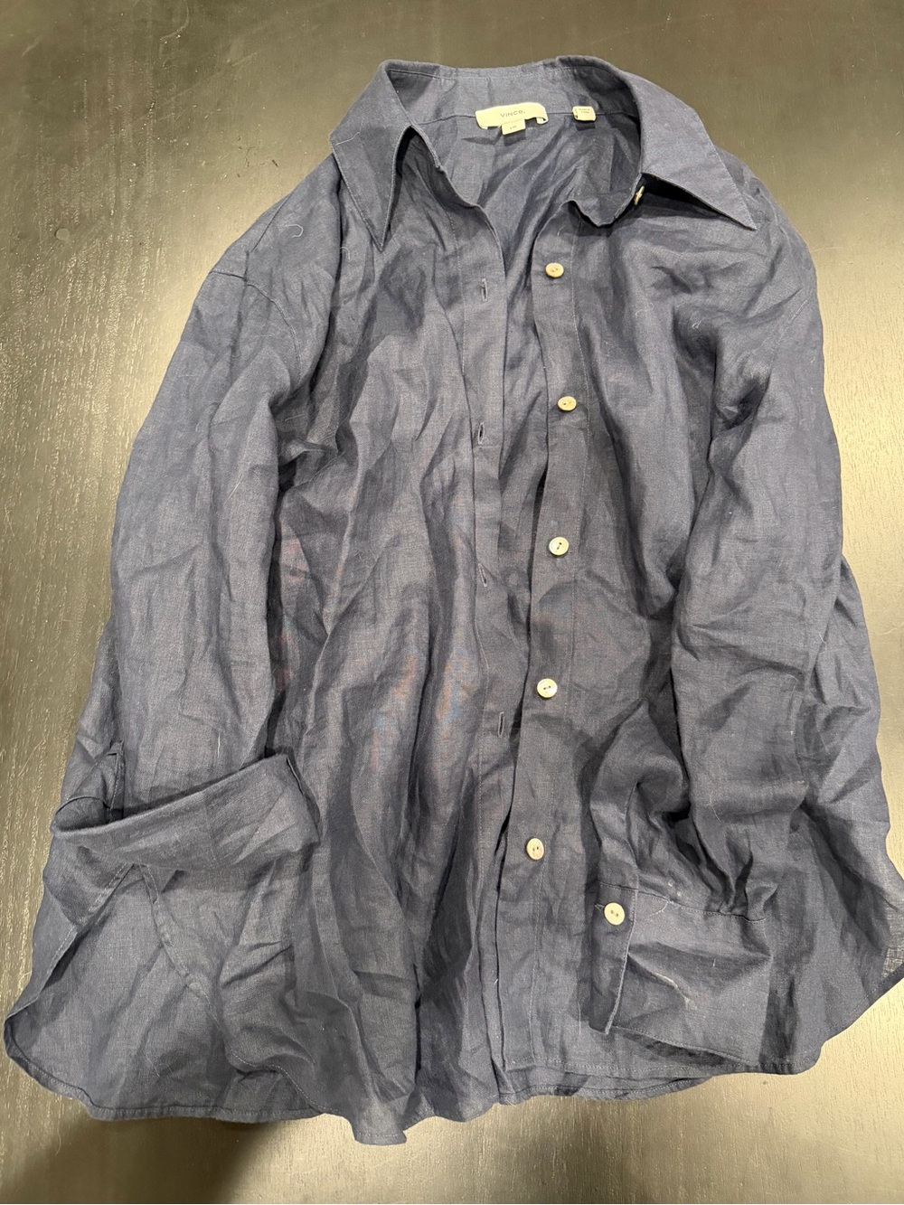Vince Navy Blue Lightweight Button-Front Shirt Jacket